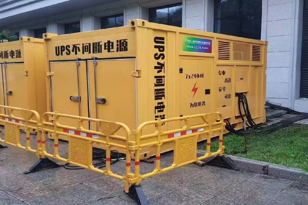 蓝田发电机租赁施工现场
