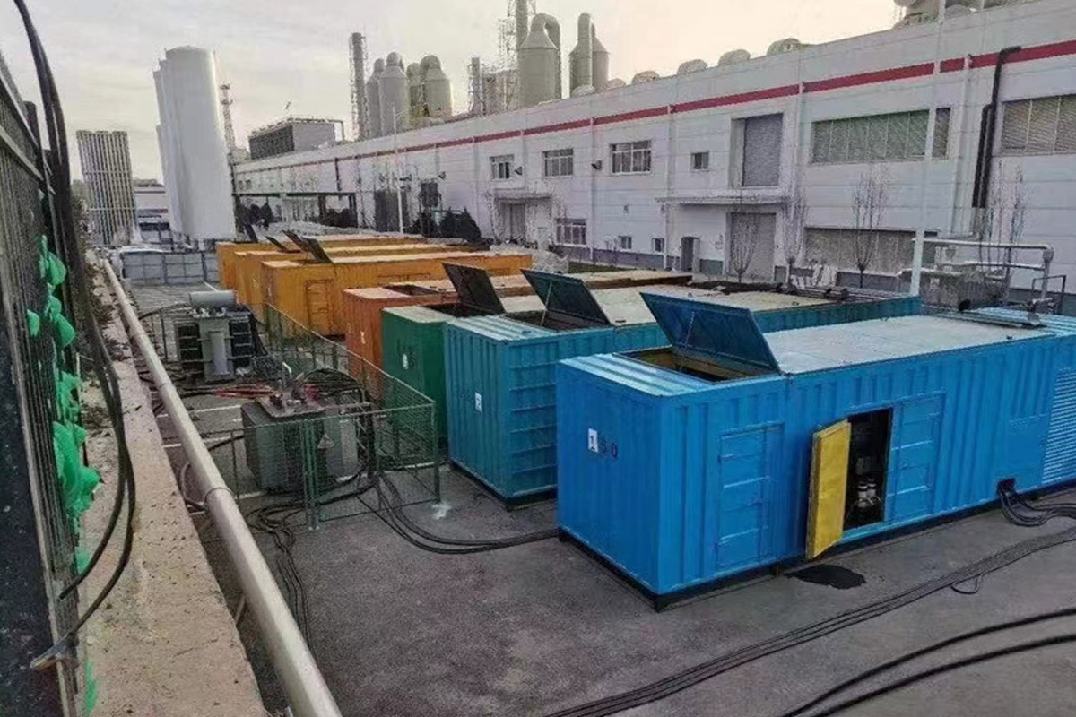蓝田发电机租赁施工现场